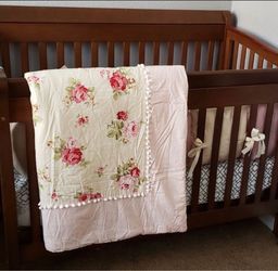 Handmade Baby Girl Comforter and Sheet Set