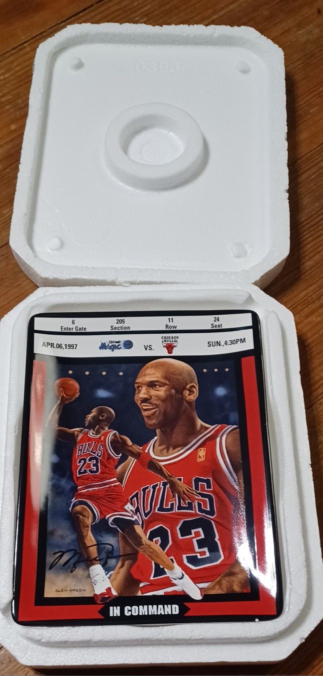 Michael Jordan Collector's Plate Ticket To Greatness In Command Chicago Bulls