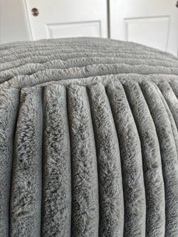 Gray Plush Bean Bag Chair