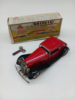 Tri-Ang Minic Vauxhall Cabriolet tin clockwork toy car 1940s/50s