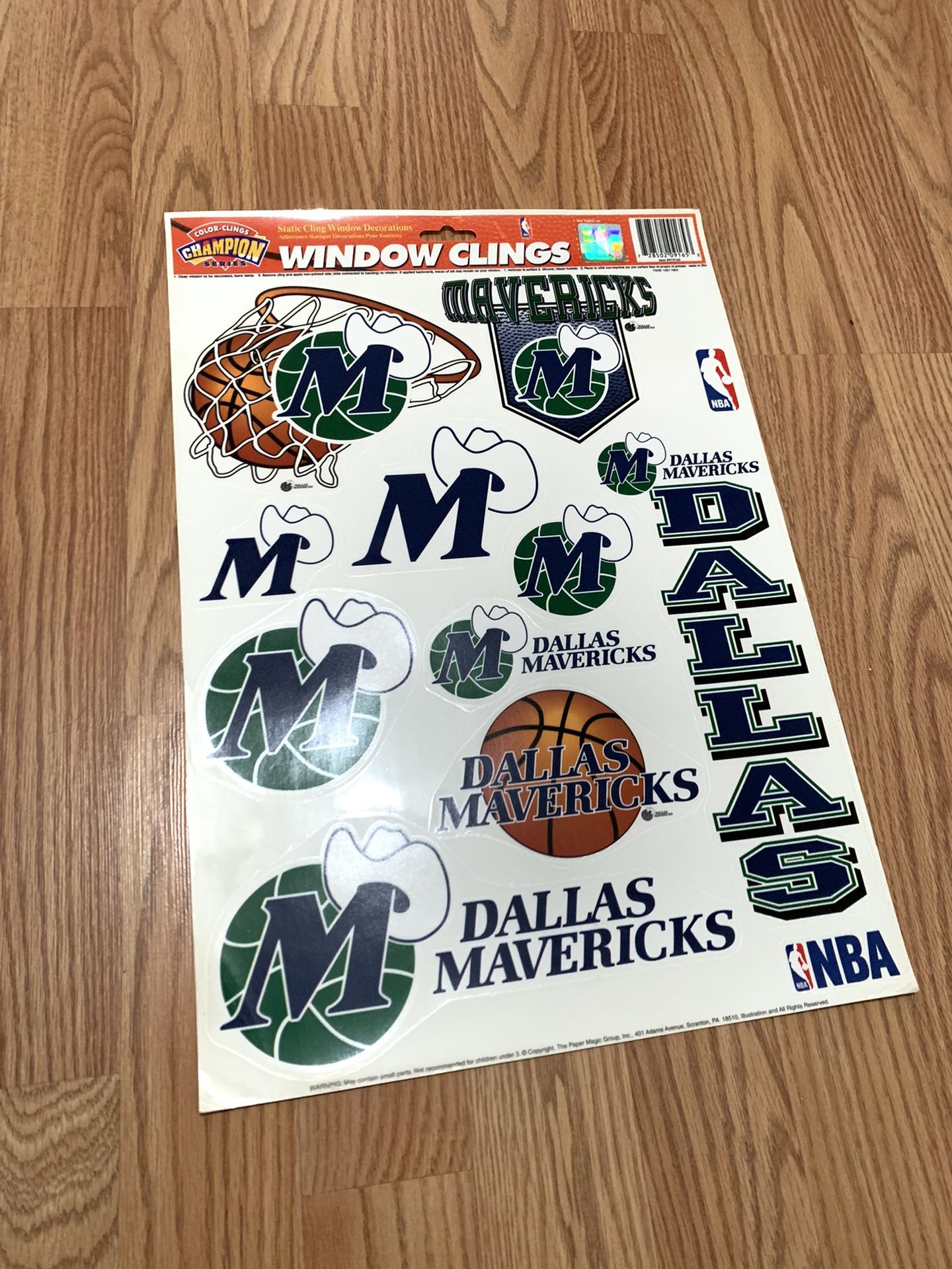 Vintage  Dallas Mavericks Cling Decals