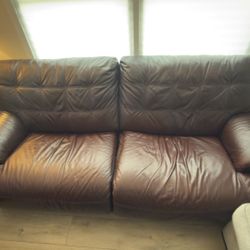 Free Brown Leather Sofa 