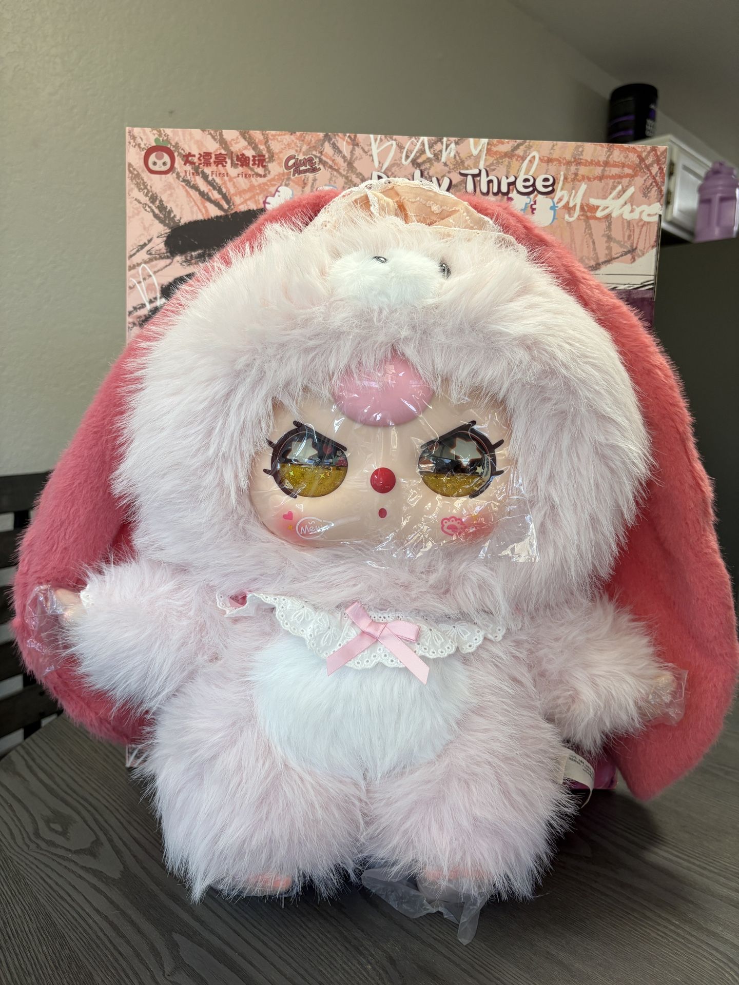 Baby Three AI 800% - Pink Bunny (interactive through AI) 