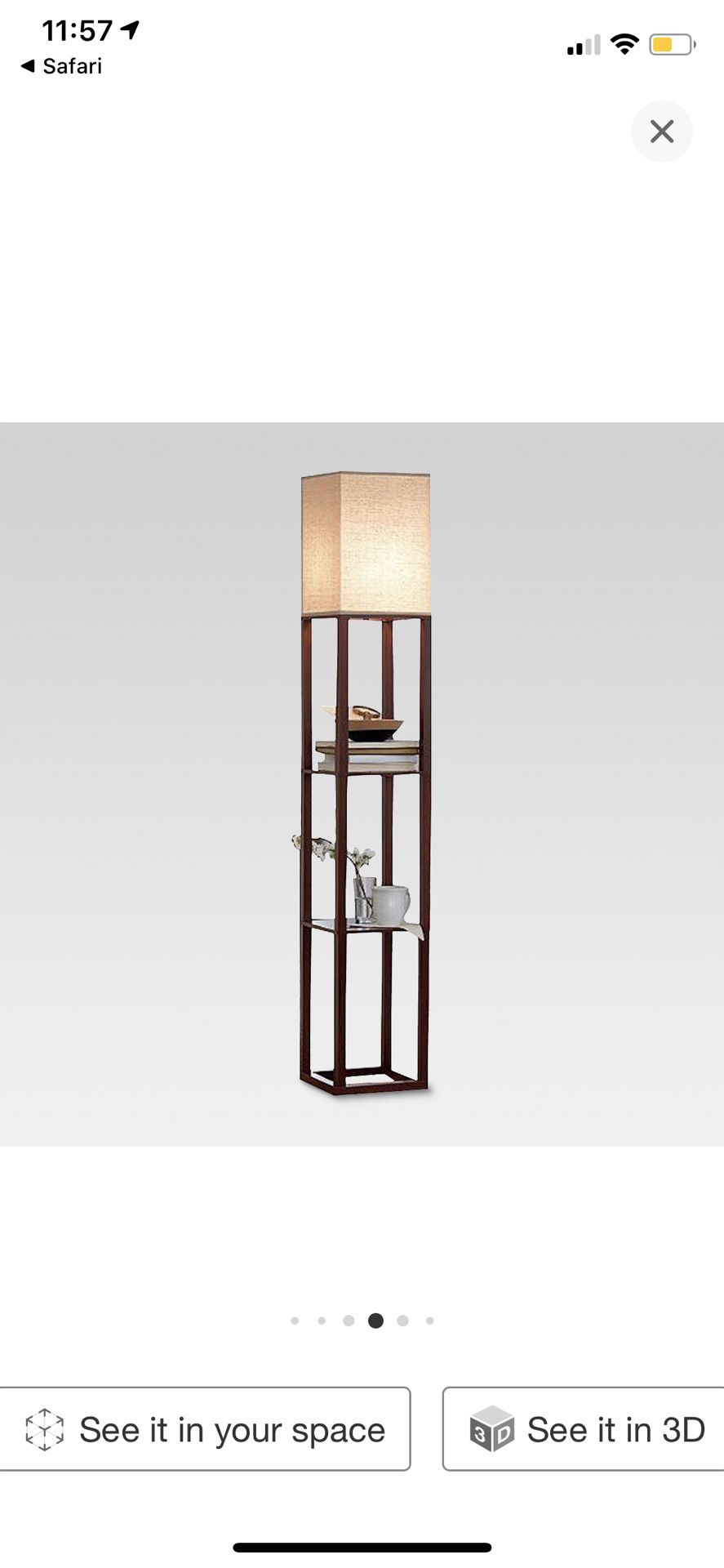 Target/Threshold Shelf Floor Lamp with Energy Efficient Light Bulb