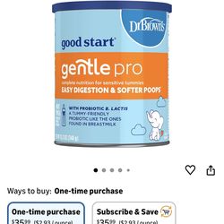 2 for $40 Good Start | Dr. Brown's Gentle Pro, Baby Formula Powder, For Sensitive Tummies, Easy Digestion and Softer Poops, Infant Formula with Probio