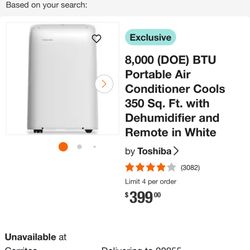 Aire Acondicionado Portátil 8000btuToshiba
