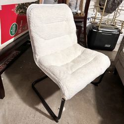Lounge Accent Chair w/ Sherpa Seat (White and Black)