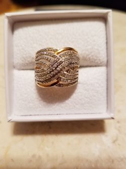 Gold diamond ring size 7 - half CRT.