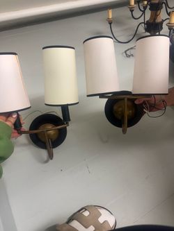 Visual Comfort Thomas O’Brien Double Wall Sconces (Pair) w/ Shades