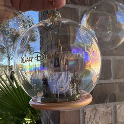 Disney World Magic Kingdom Glass Ornament 