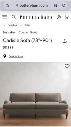 Pottery Barn Sofa - Just Cleaned !