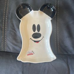 New Disney Mickey Mouse Ghost Halloween Plate Tray Decoration Hand Painted