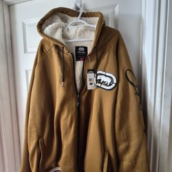 Ecko Unlimited Brown Hooded  Fur Lined Hoodie 5x New
