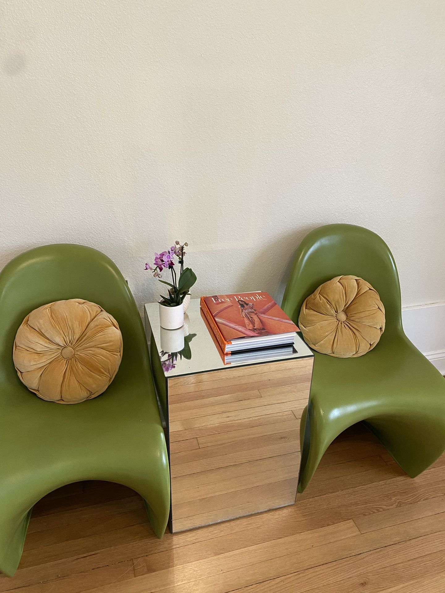 Two Green Panton Chairs
