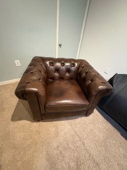 Tufted Leather Club Chairs