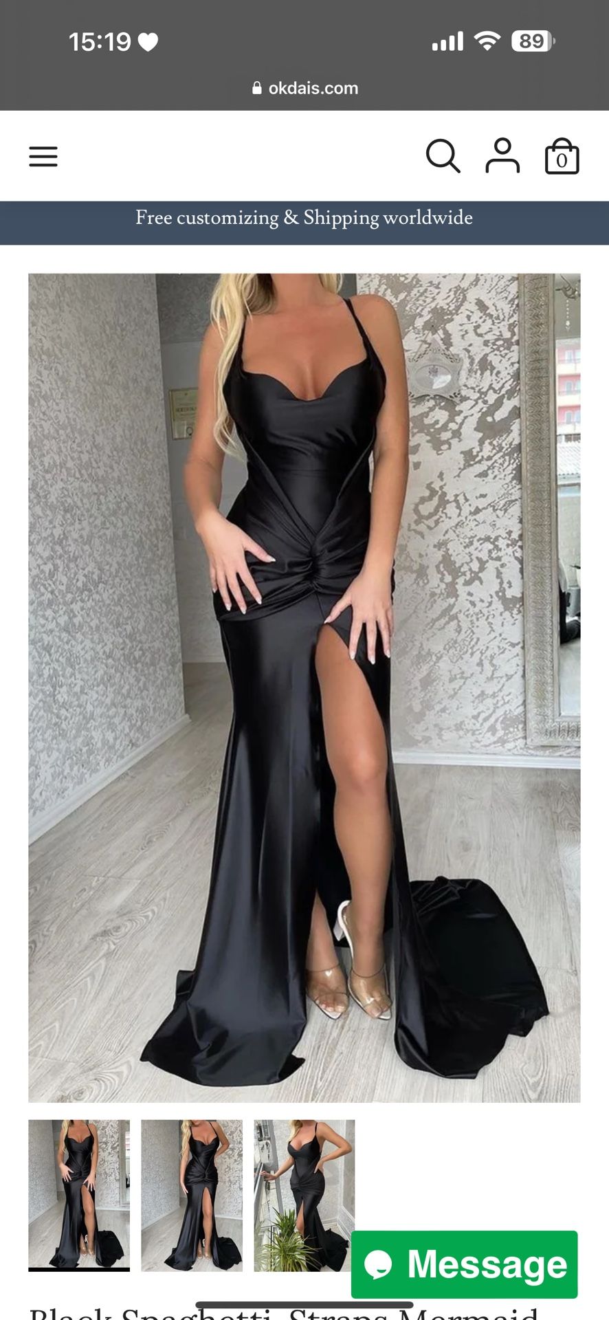 Black Mermaid Evening Dress