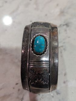 Museum Quality Vintage Native American Navajo Turquoise Sterling Silver Bracelet 