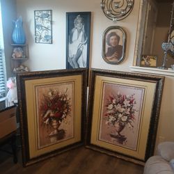Glass Framed Tall Pictures 