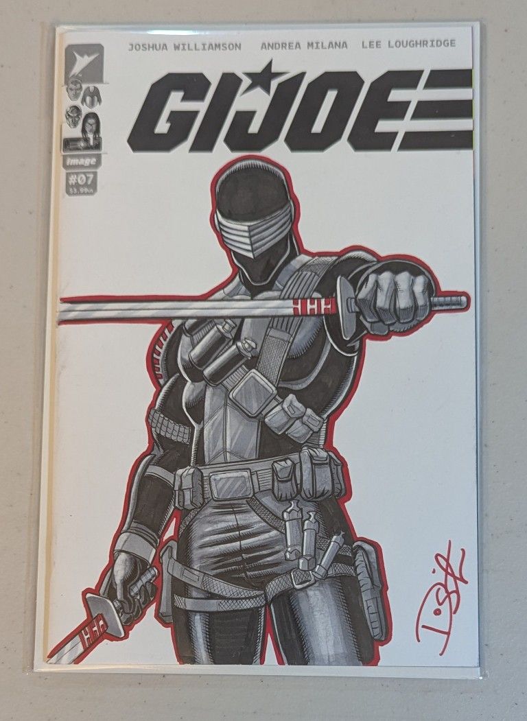 G.I. JOE BLANK SKETCH COVER 07. SNAKE EYES SKETCH BY DIETRICK SMITH COA
