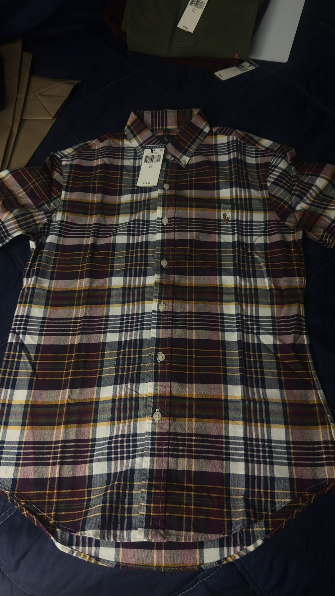Ralph Lauren  Short Sleeve Plaid Shirt Size Small 