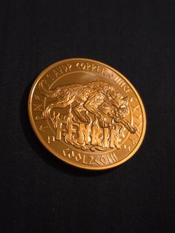 1 oz copper round or medallion featuring a fantasy -inspired design of a WEREWOLF,