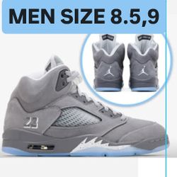 JORDAN 5 WOLF GREY MEN SIZE 8.5,9