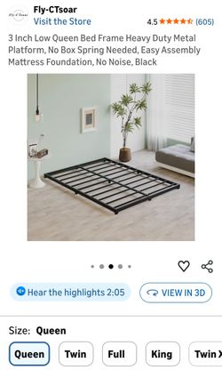 Bed Frame Metal Platform Queen 