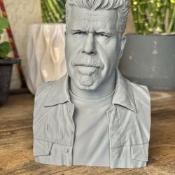 Clay Morrow Bust 6.5” 3D Printed Sons of Anarchy Statue Gray PLA
