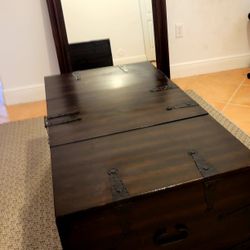 Great Deal For This Wonderful Wooden Cofee Table With Very Big Storage Space And Drawers  And A Wooden Mirror