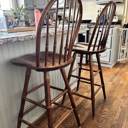 2 Wooden Barstools