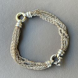 Vintage Sterling Silver Bracelet Marked 925 Italy 7”L  23gr