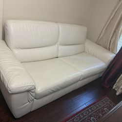 White leather Sofa bed