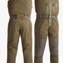 TIDEWE × MinnDak Slough Dawgs TIZIP® Duck Hunting Waders | Durable Waterproof Breathable Zip Chest Bootfoot Waders for Men | Camo Neoprene Hunting Bib