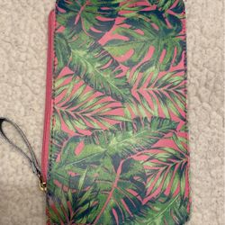 Zippered Pouch Tropical Palm Leaves 
