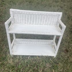 Little Wicker Shelf - White. Ready To Hang 