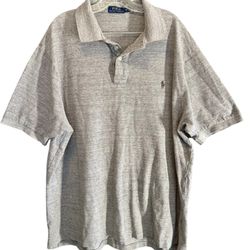 POLO RALPH LAUREN Men’s Gray Iconic Mesh Short Sleeve Knit Corpcore Preppy 2XLT