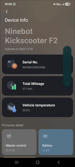 Low mileage Segway F2 escooter like new