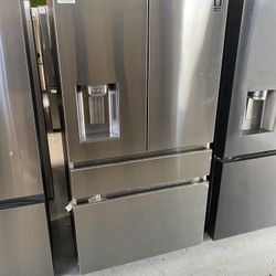 Stainless Steel 23 Cu. Ft. Counter Depth 4-Door French Door Refrigerator 