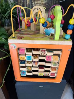 Wooden Activity cube for kids to play