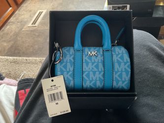 🎁 Michael Kors MK Micro Duffle Keychain – “Perfect Sky” Blue – BRAND NEW 🎁