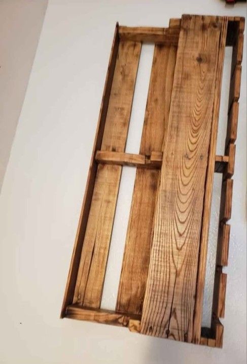 Handmade Wall Pallet Wine Bottle And Glass Rack