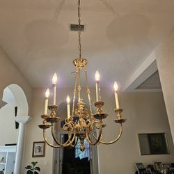 Chandelier and (2) Sconces