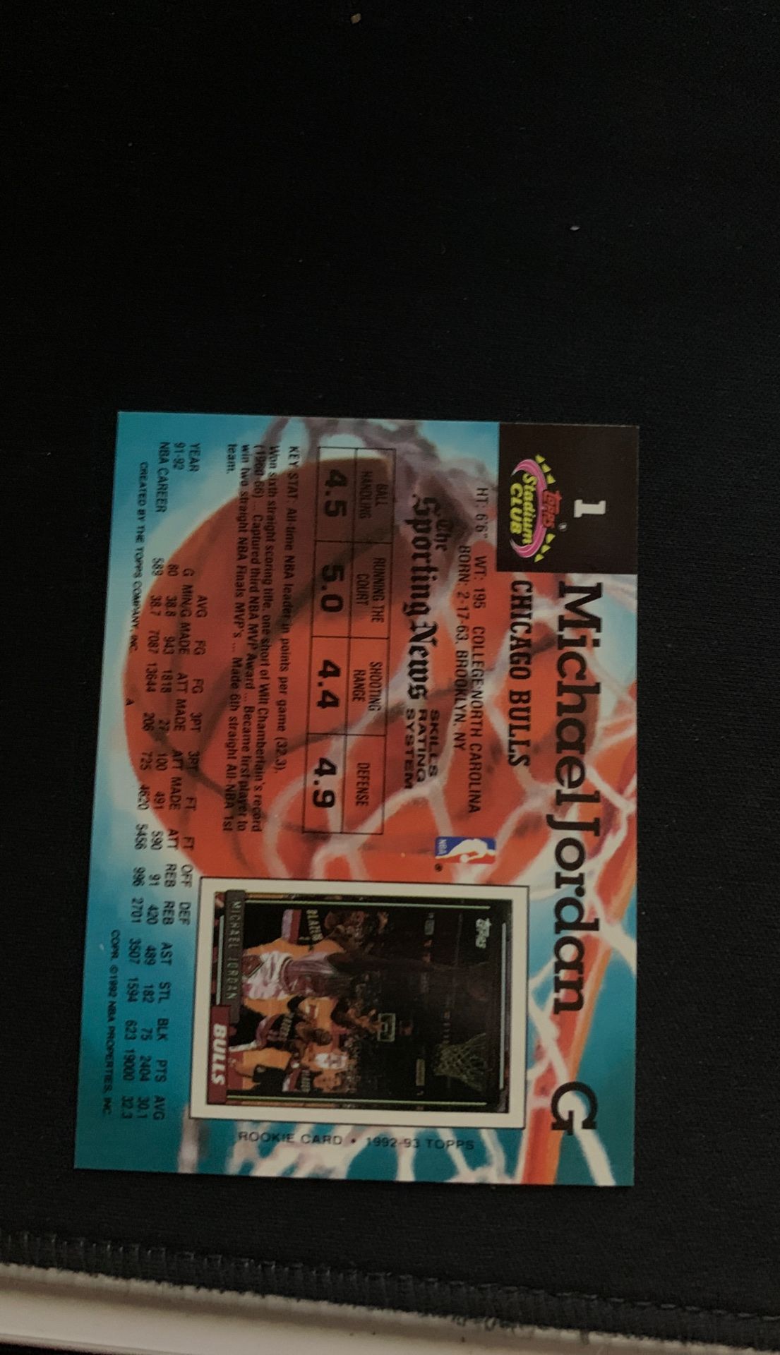 Michael Jordan stadium card+ Richard Jefferson worn shooting shirt card