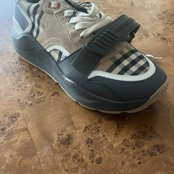 Burberry Ramsey Vintage Check Suede Leather Sneakers