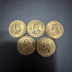 Lot of 5 VTG Presidental Commemorative Tokens Brass Medals - FDR, TR, Madison