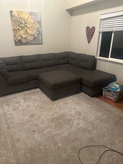 couch 3 pieces grey/black