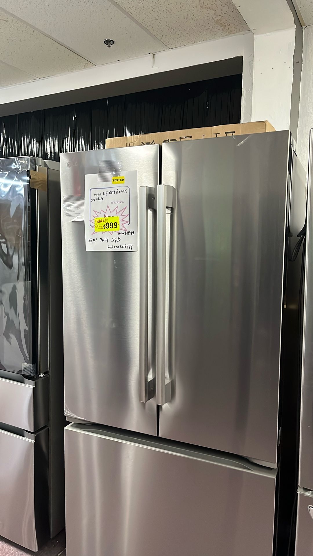 Refrigerator Stainless 33” New Open Box 1 Year Warranty