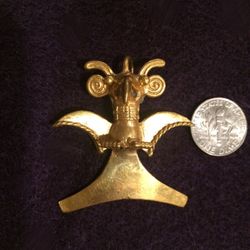 Genuine - 18 kt + pre-Columbian artifact pendant