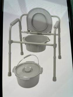 Drive Medical Steel Folding Bedside Commode gray - New In Box