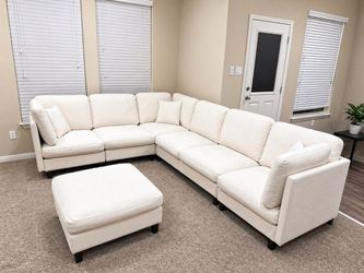 Brand New 6-Seat Modular Sectional Sofa + Ottoman